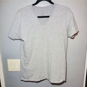 mens grey v neck tee shirt size medium.